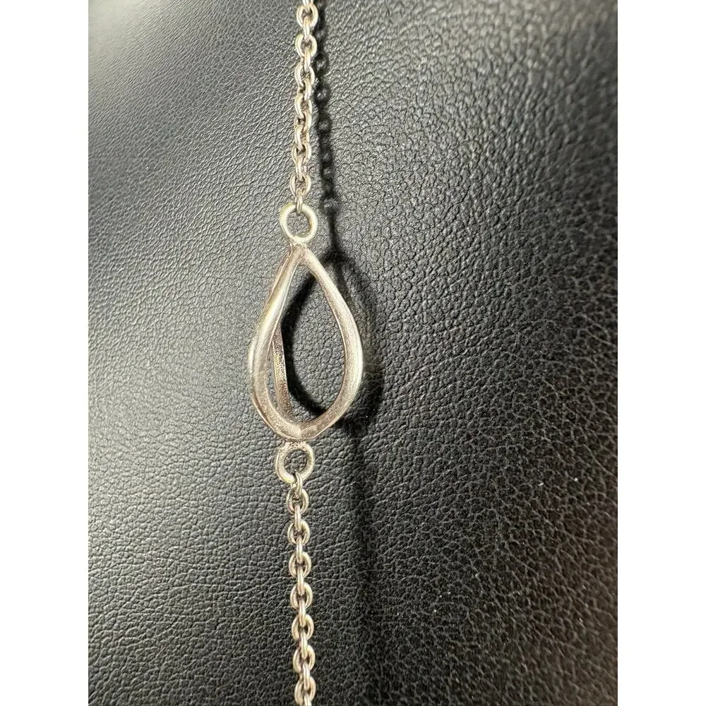 Vintage Signed Metalsmith 925 Sterling Silver Station Necklace 34” 15.4 Grams